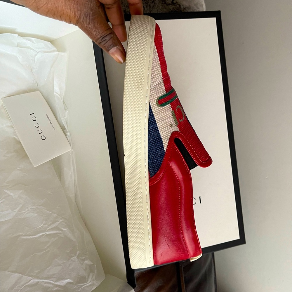 Gucci Mens Sylvie Slip On Sneaker Red